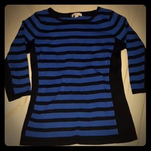 Blue and Black Striped Shirt